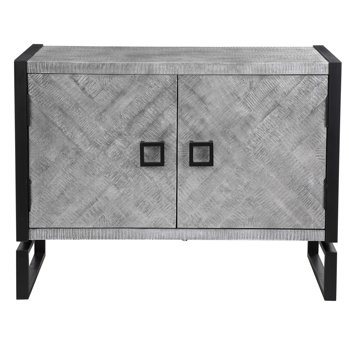 Picture of 212 Main 24990 Keyes 2 Door Cabinet  Light Gray &amp; Charcoal - 40 L x 48 W x 41 T in.