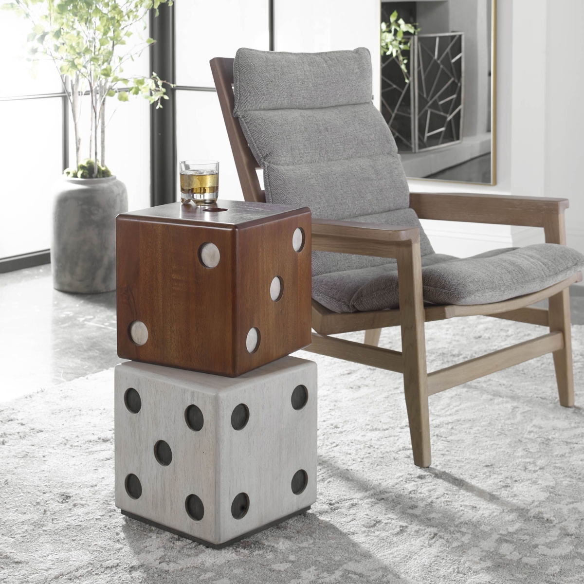 Picture of 212 Main 25485 17.5 x 17 x 27.5 in. Roll The Dice Accent Table
