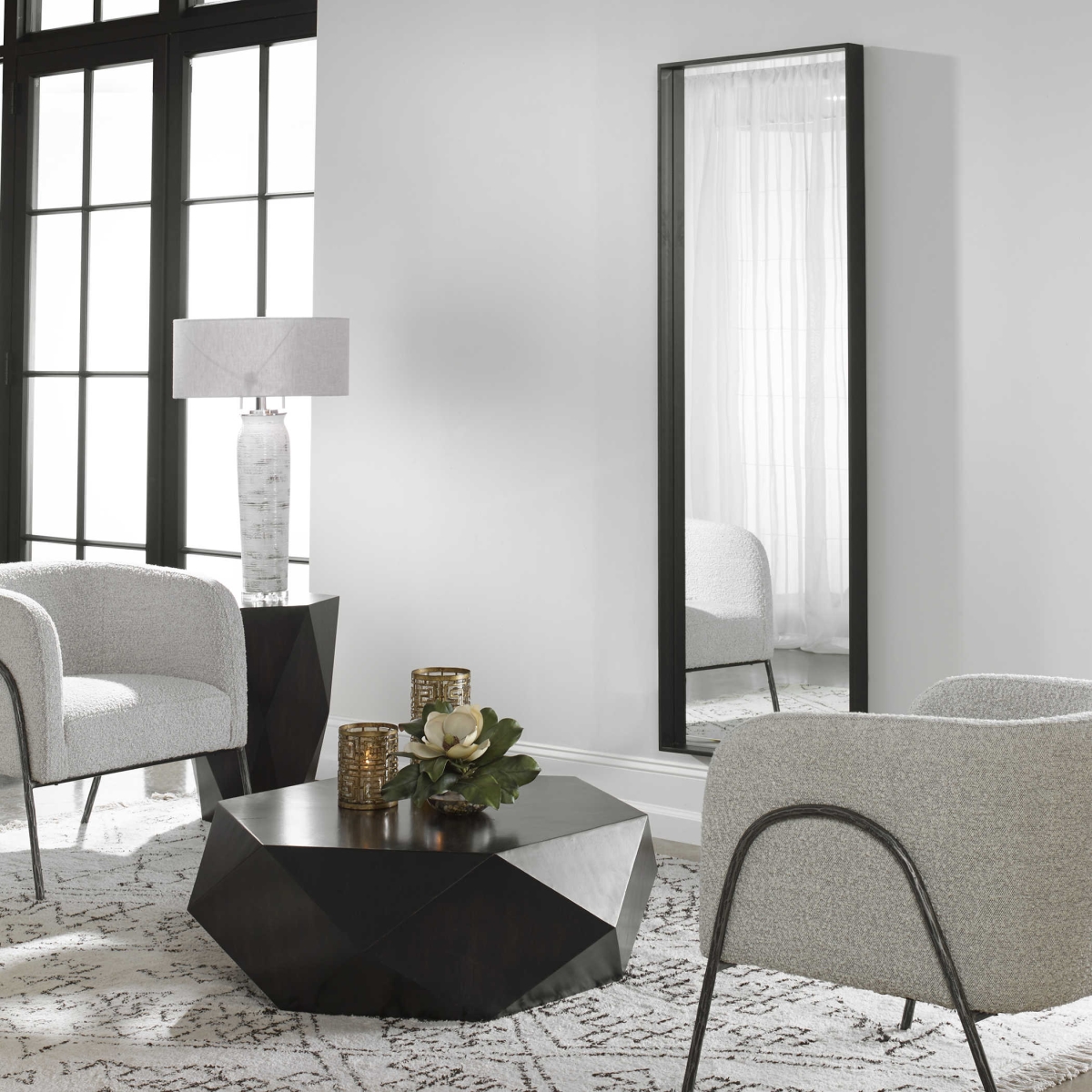 Uttermost Uttermost Kahn Oversized Black Rectangular Mirror Decorative Mirrors Kahn - 09712 - Modern Contemporary
