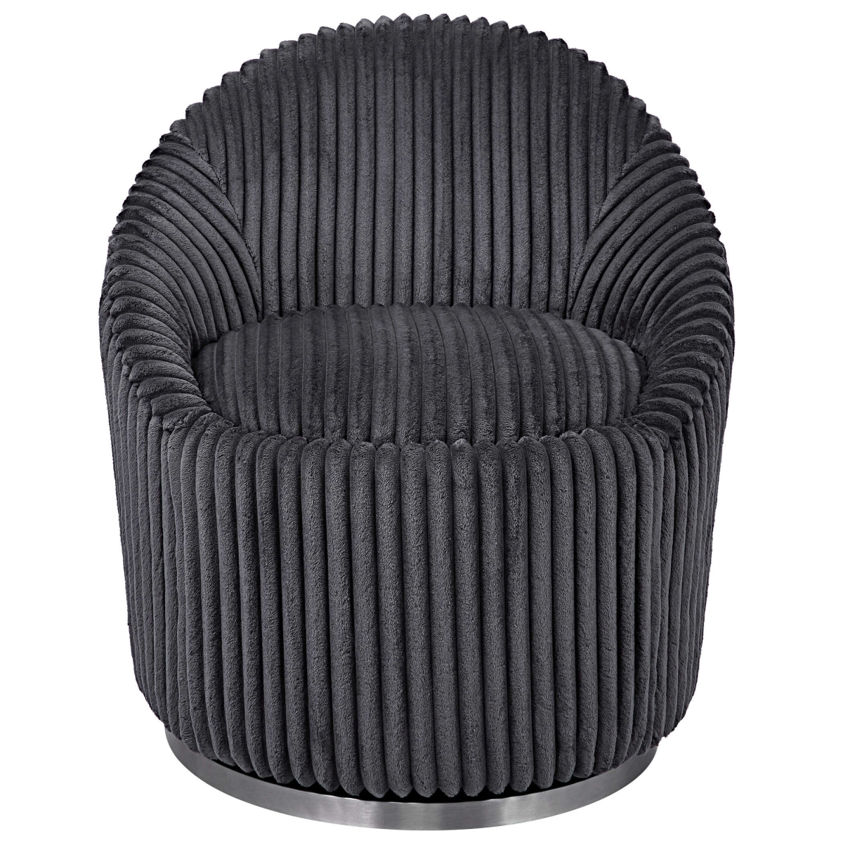Picture of 212 Main 23599 Crue Gray Fabric Swivel Chair  Brushed Nickel