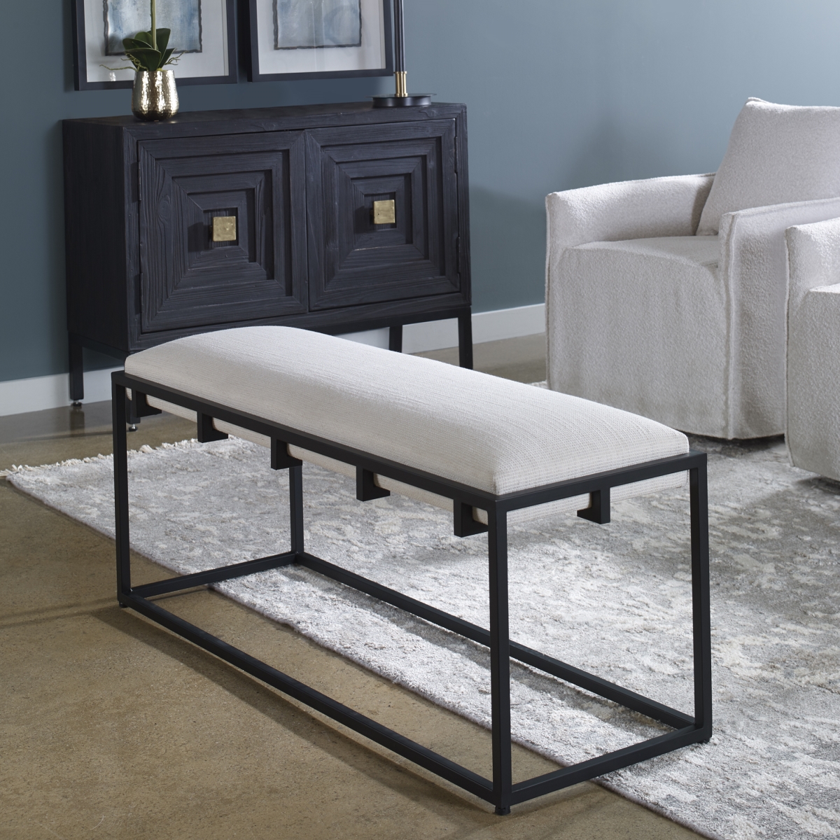 23674 Paradox Iron & Fabric Bench
