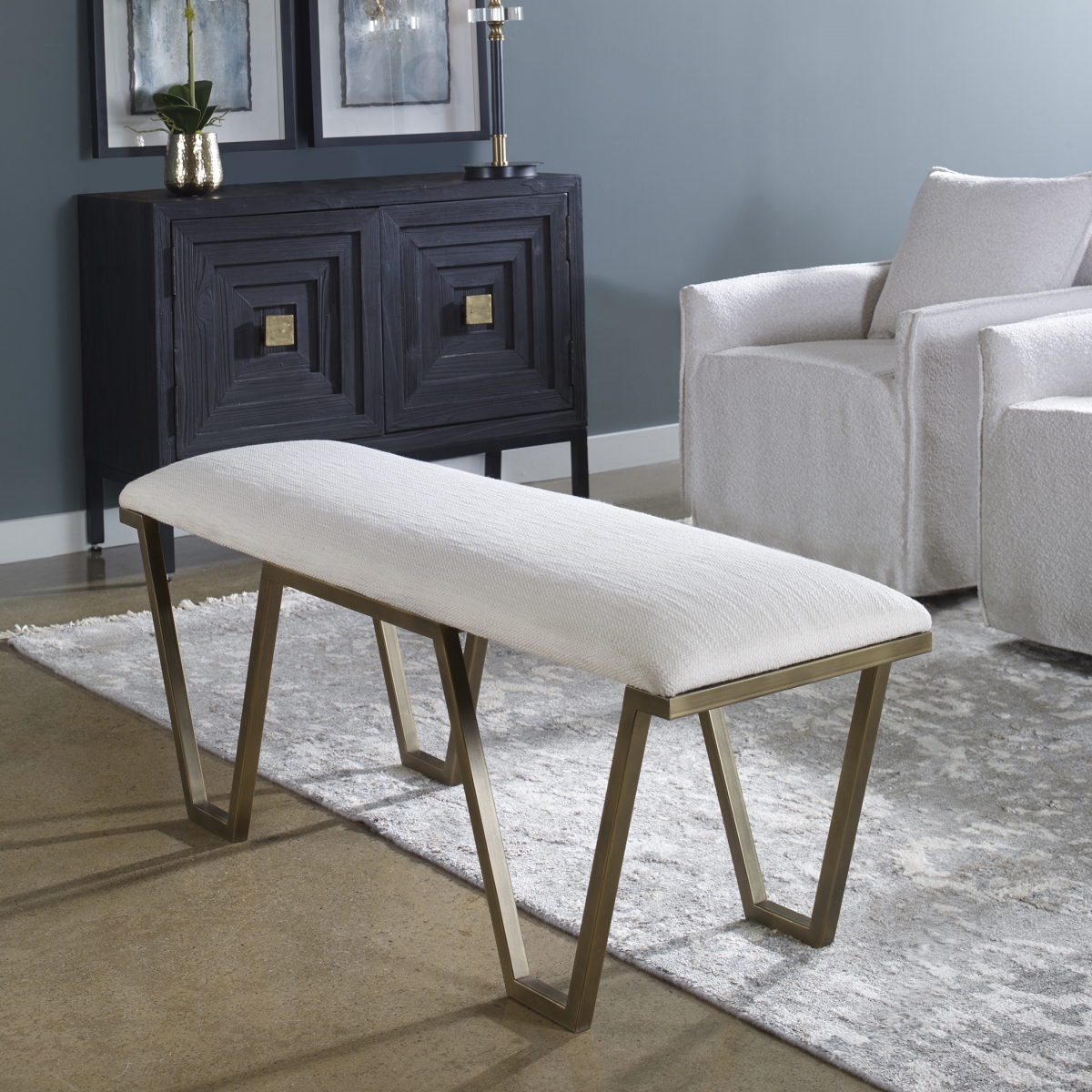Picture of Uttermost 23676 Farrah Geometric Bench