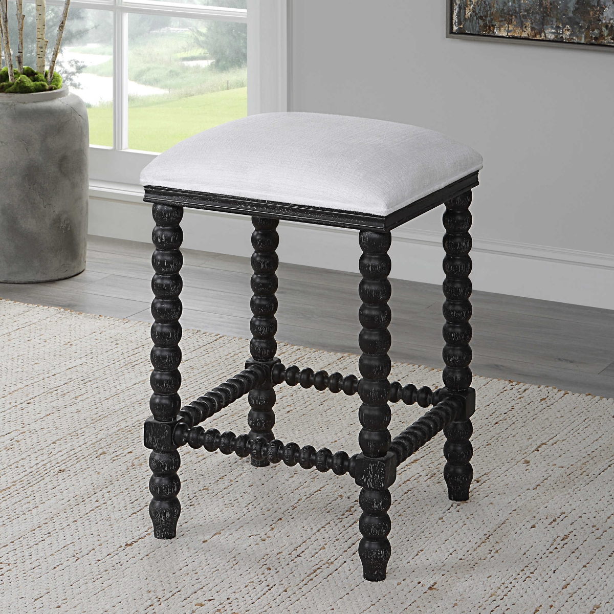 Picture of Uttermost 23713 Firth Rustic Bench&#44; Navy