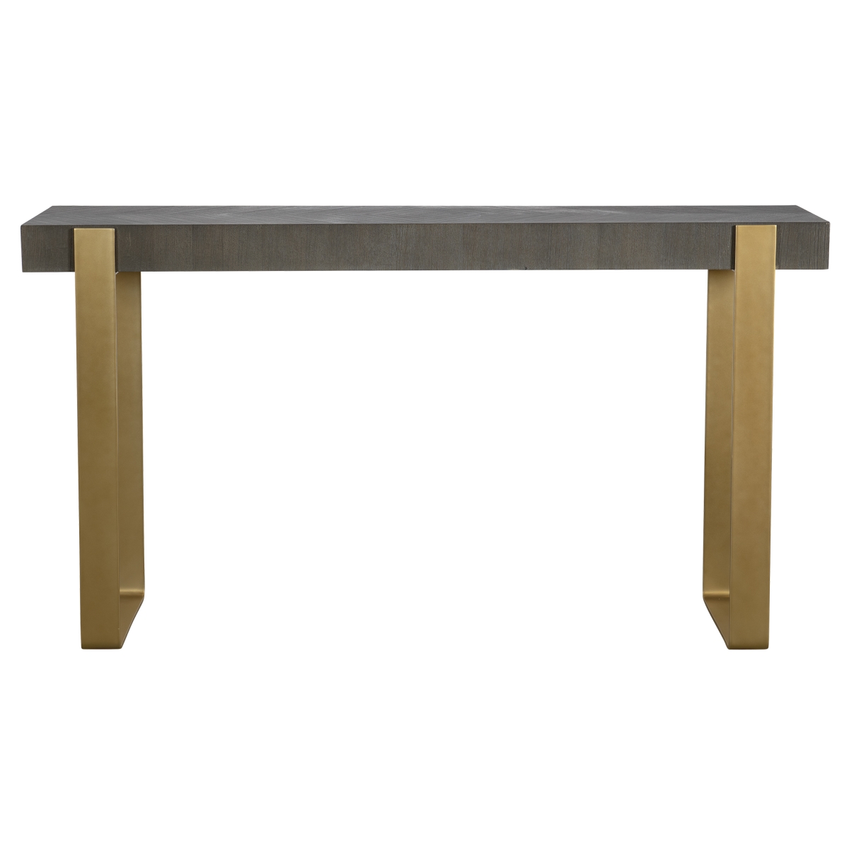 25268 60 in. Kea Contemporary Console Table, Dark Walnut Stain & Brushed Brass -  Uttermost