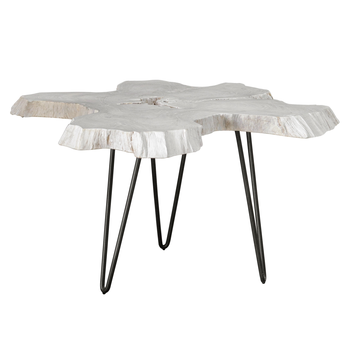 25478 38 x 17 x 28 in. Trillium Bleached Teak Coffee Table, White & Black -  Uttermost, UTRMST6774