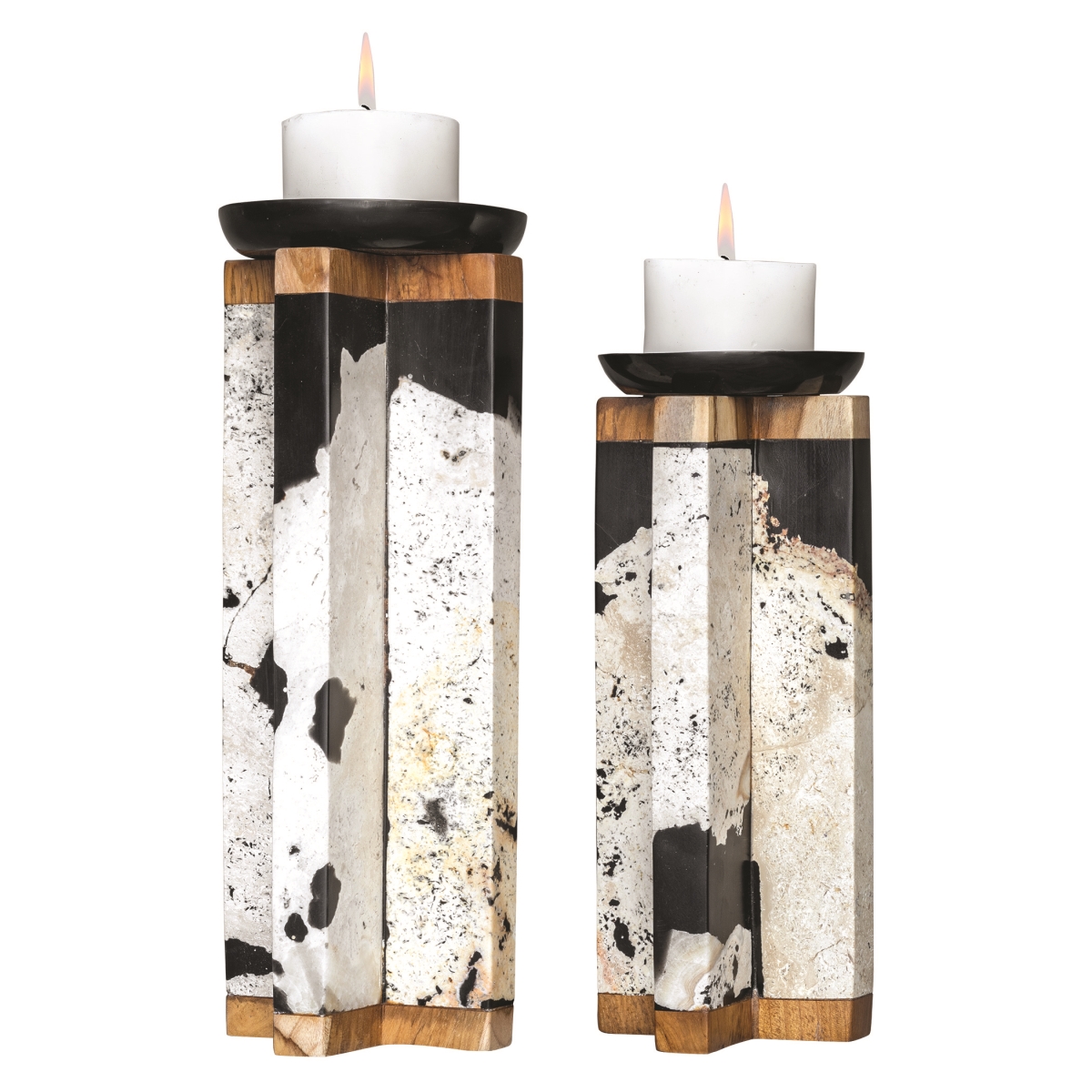 Picture of Uttermost 17746 Illini Stone Candleholders - Set of 2