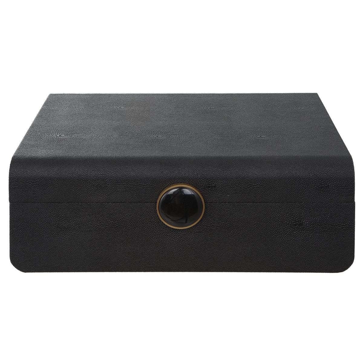 18058 13 in. Lalique Black Shagreen Box
