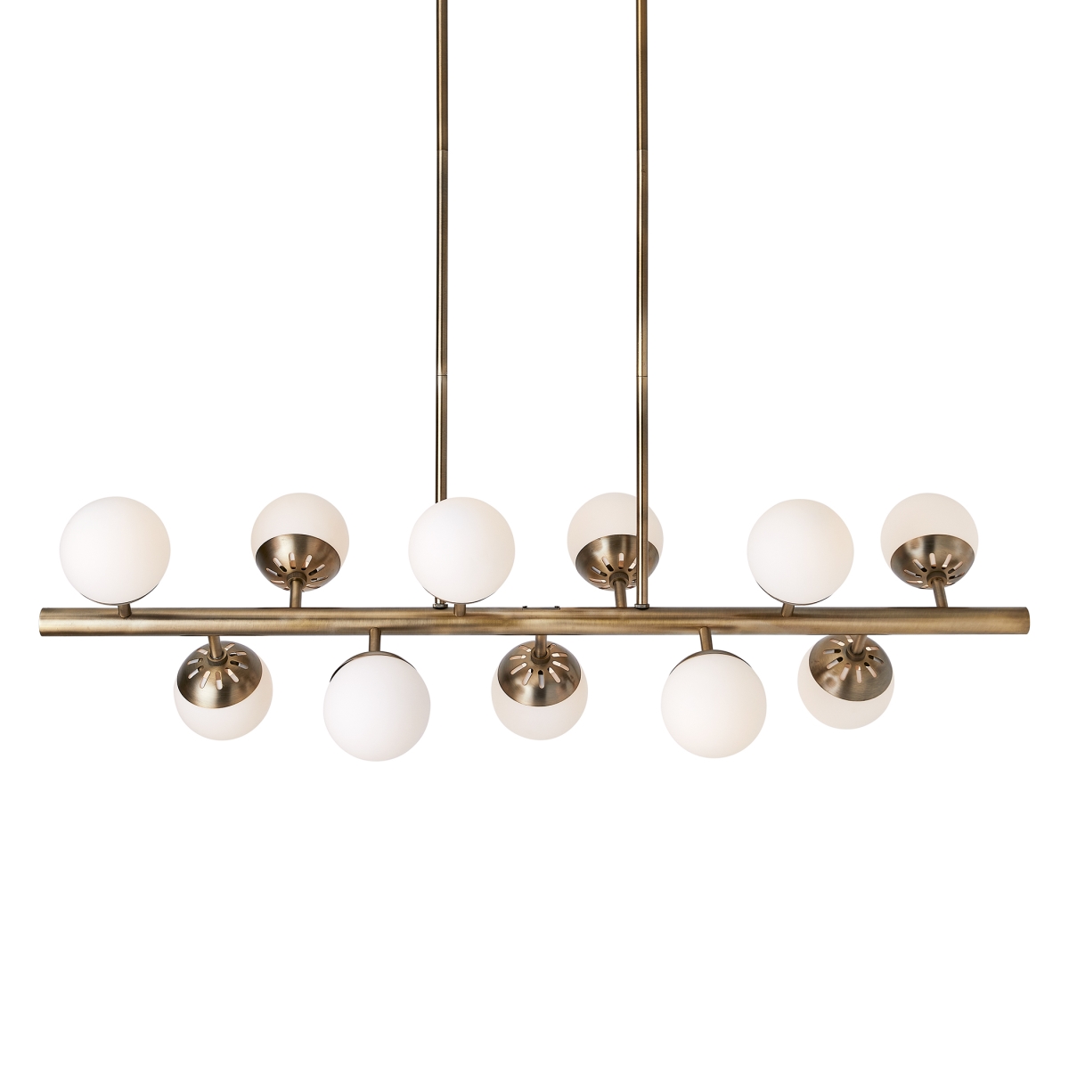 Picture of Uttermost 21358 52 in. Droplet 11 Light Linear Chandelier, Antique Brass