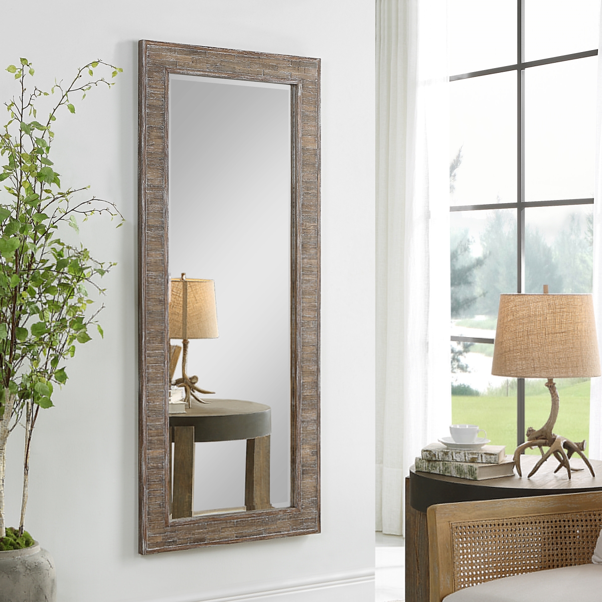 Picture of 212 Main W00554 27 x 65 x 1 in. Mirror&#44; Distressed Weathered & Pine