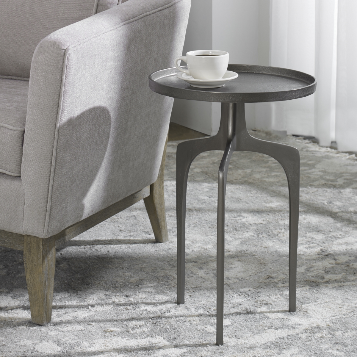 Picture of 212 Main W23004 15 x 22 x 15 in. Accent Table&#44; Nickel