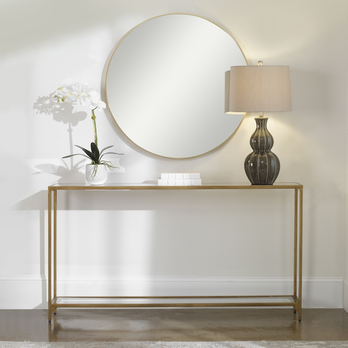 Picture of 212 Main W23005 56 x 30 x 8 in. Console Table&#44; Warm Gold