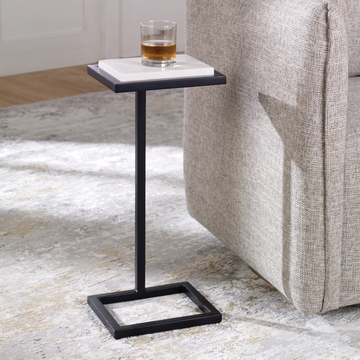 Picture of 212 Main W23014 10 x 23 x 8 in. Accent Table&#44; Metal Satin & Black