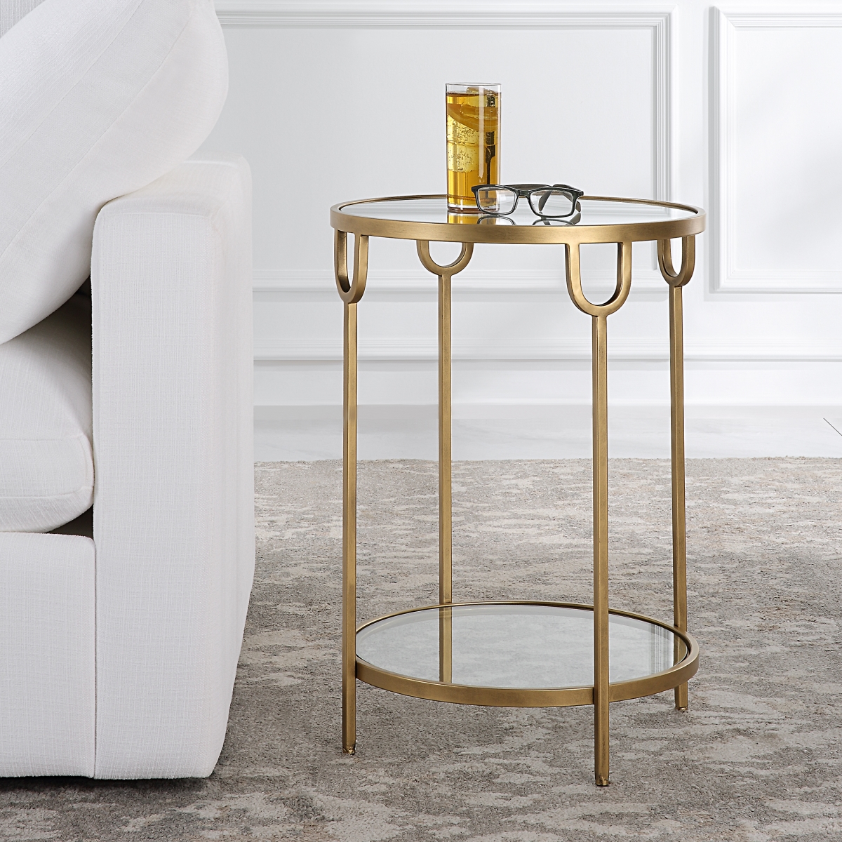 Picture of 212 Main W23022 17 x 24 x 17 in. Side Table&#44; Antique Gold