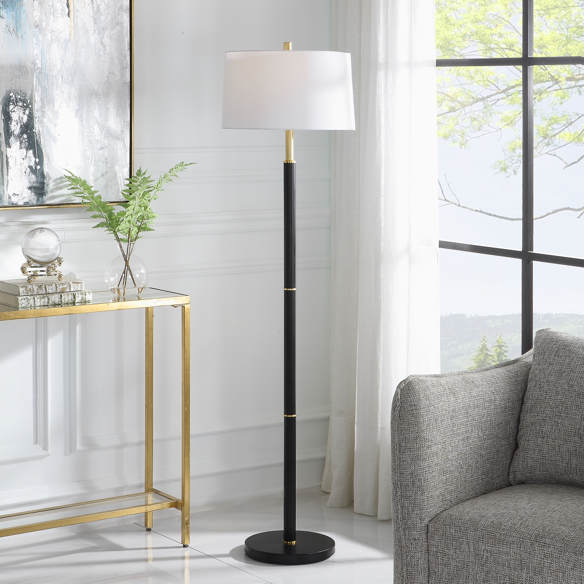 Picture of 212 Main W26103-1 62 x 9 x 16 in. Floor Lamp&#44; Black & Gold