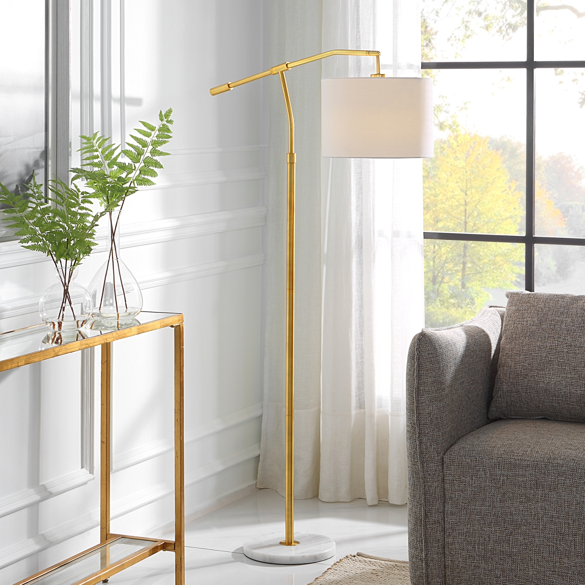 Picture of 212 Main W26104-1 61 x 9 x 13 in. Floor Lamp&#44; Gold & White