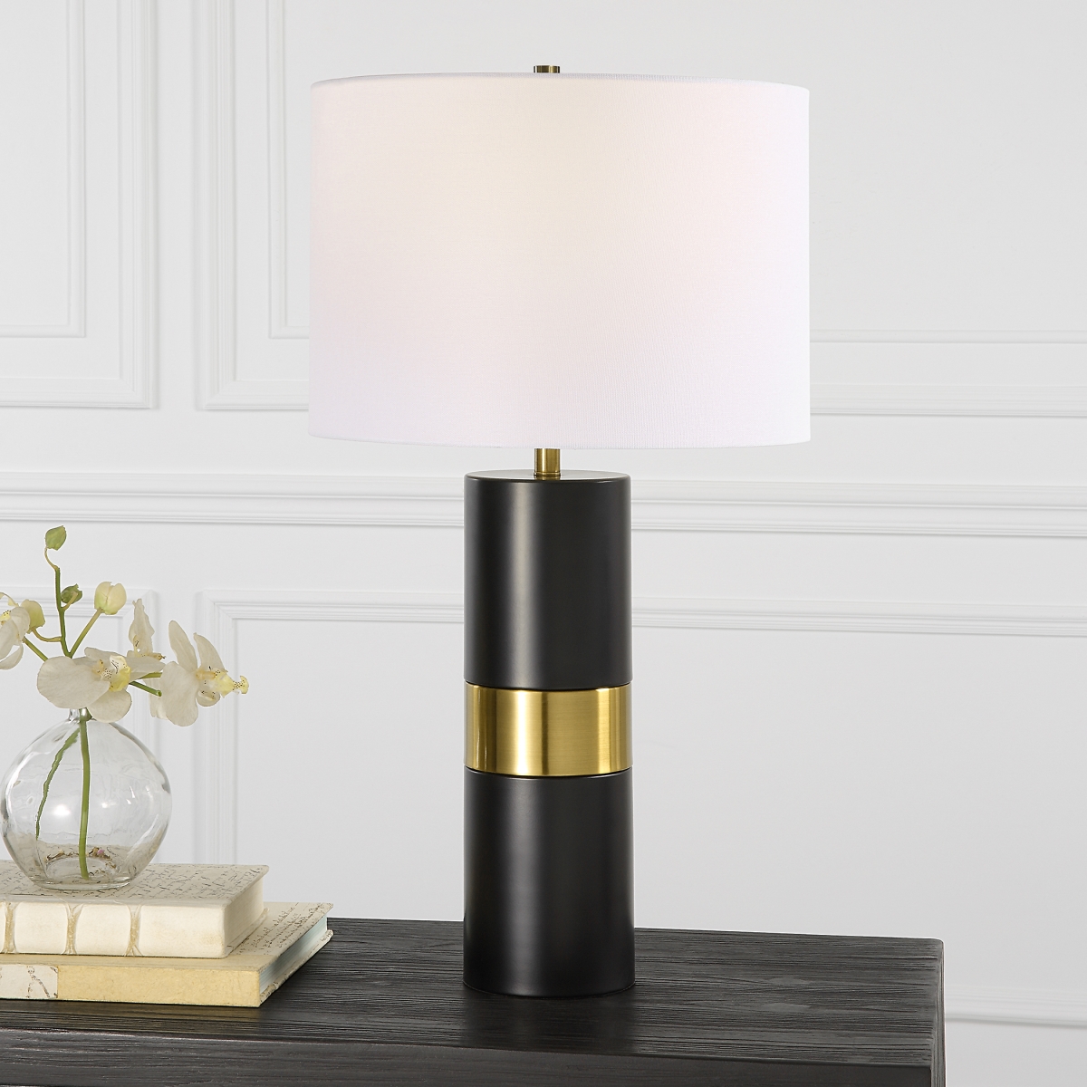 Picture of 212 Main 27 x 10 x 14 in. Table Lamp&#44; Black Metal &amp; Gold