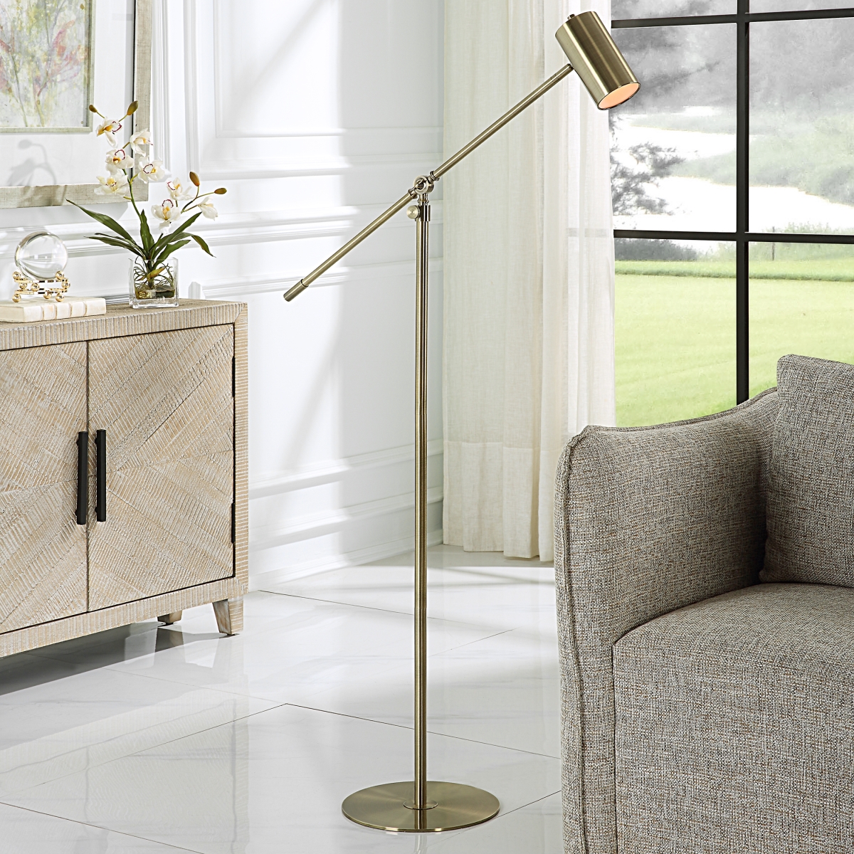 Picture of 212 Main W26124-1 60 x 6 x 3 in. Floor Lamp&#44; Light Gold & Brushed Gold