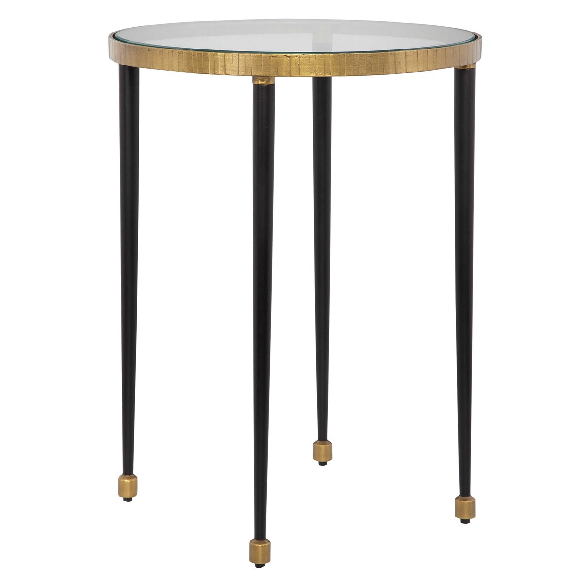 Picture of Uttermost 22965 Stiletto Side Table&#44; Antique Gold & Black