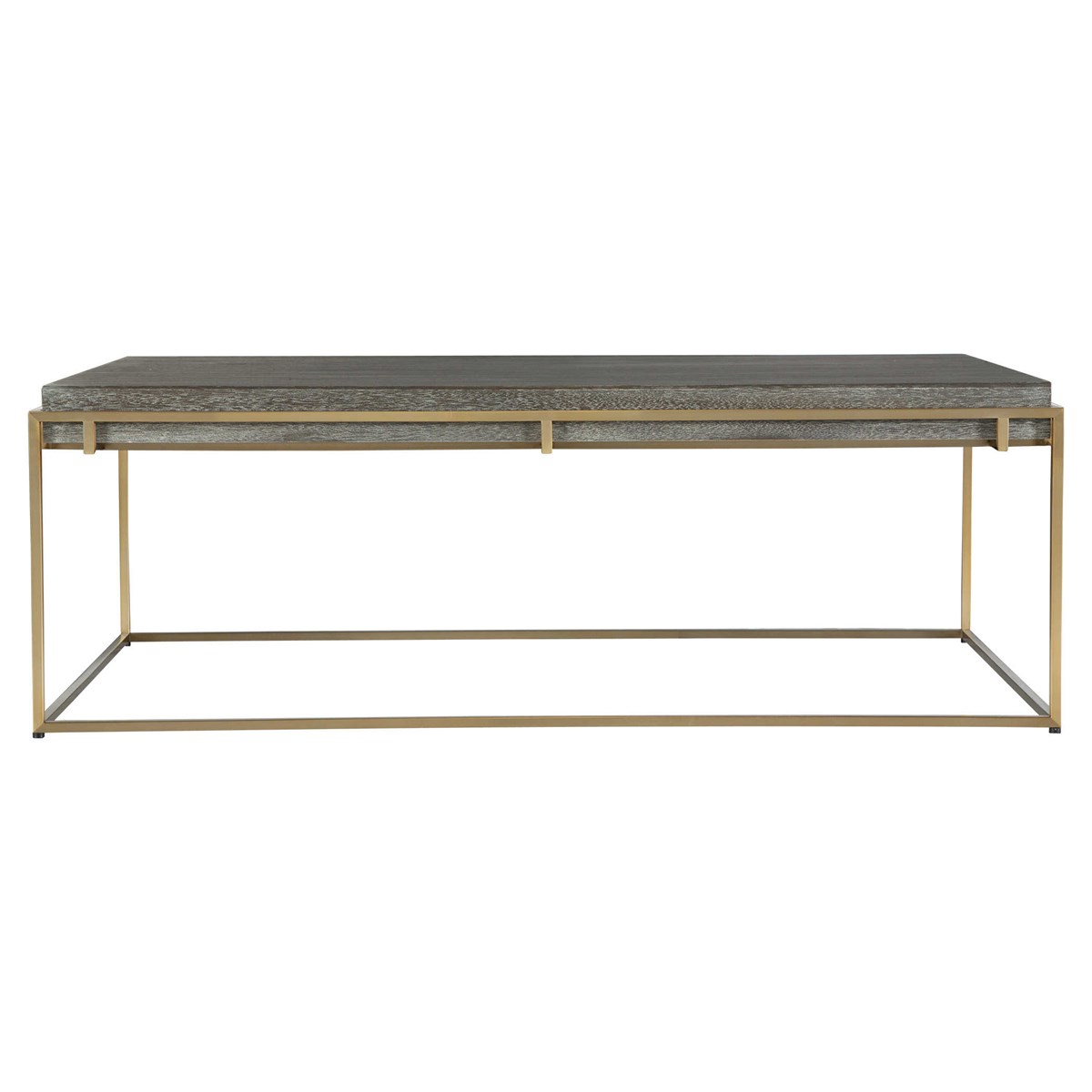 22975 Surround Sark Walnut Coffee Table, Brushed Brass