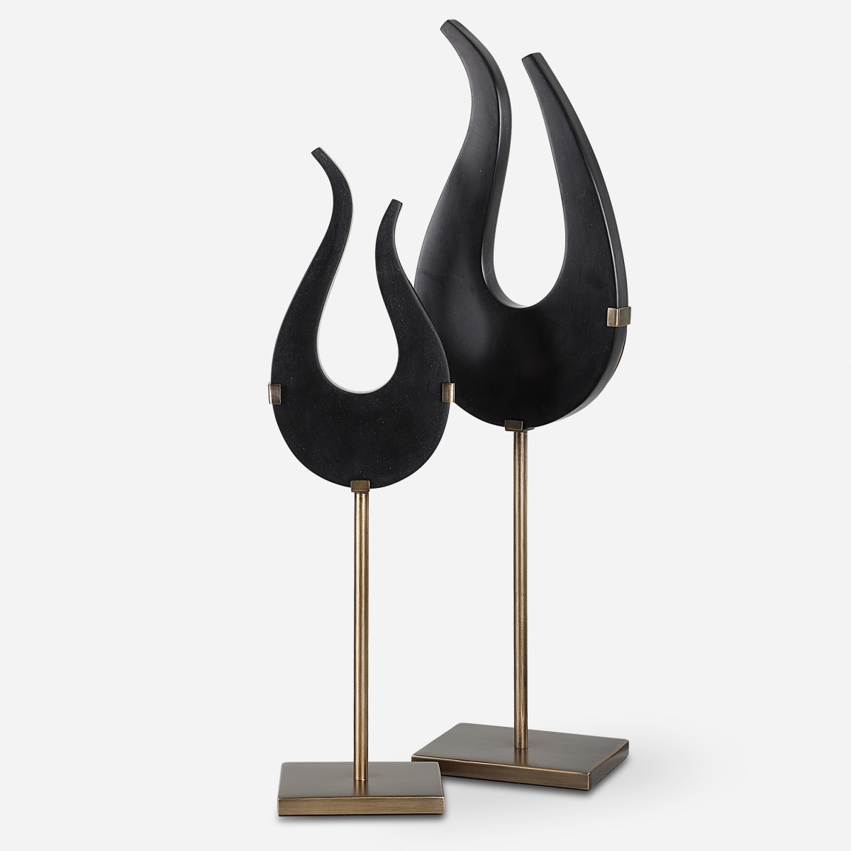 Picture of Uttermost 18136 Black Flame Sculptures&#44; Set of 2
