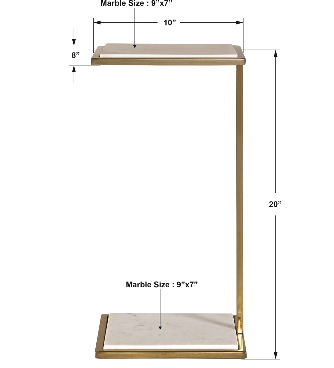 22943 24 x 22.5 x 22.5 in. Elevate White Marble Drink Table