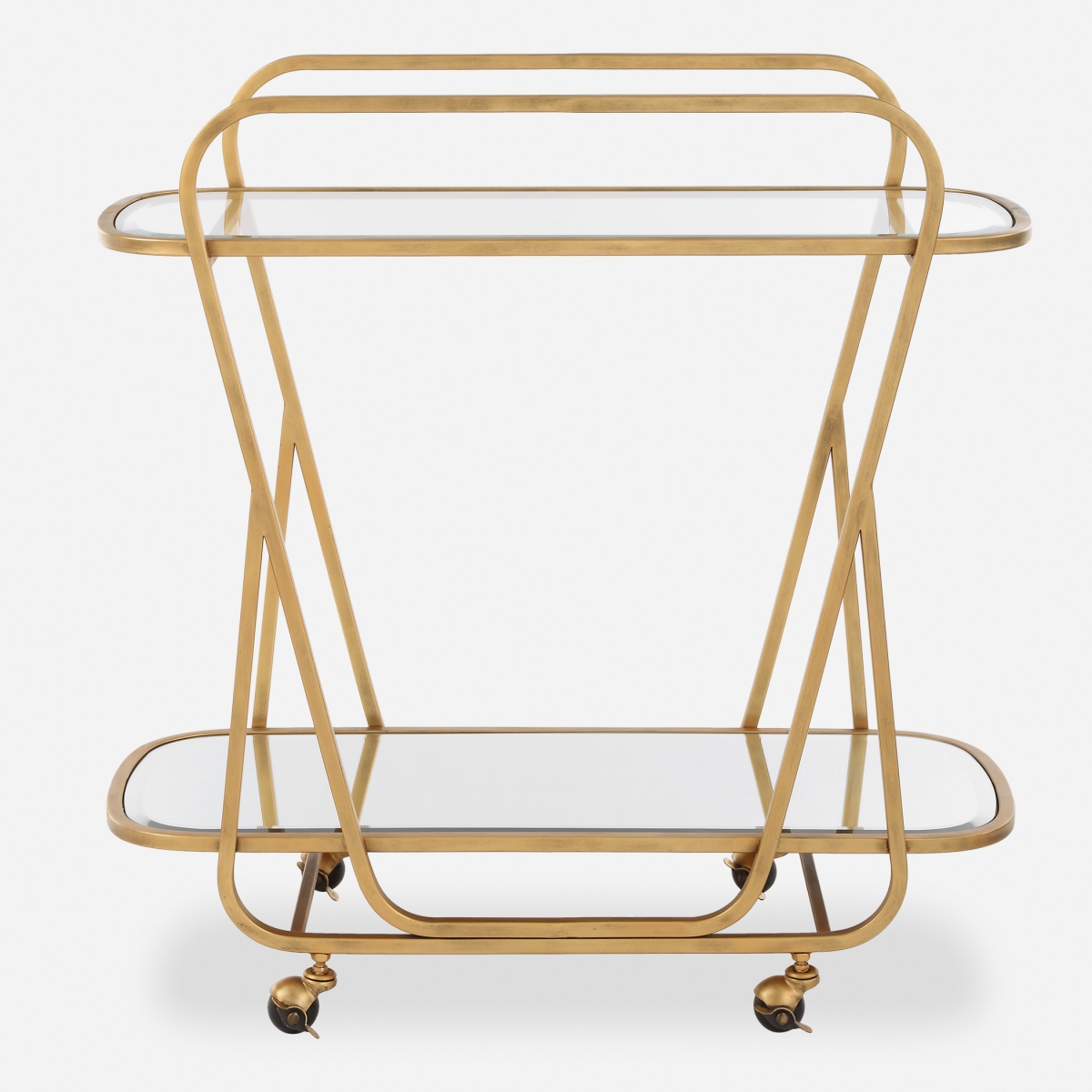 22907 Swain Serving Cart, Antique Brass