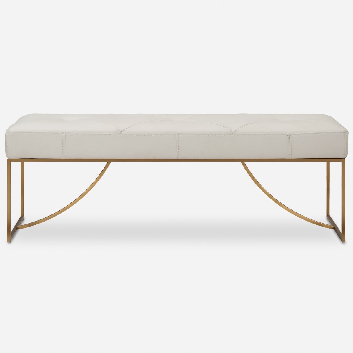 Picture of Uttermost 23843 Swale Leather Bench&#44; Ivory