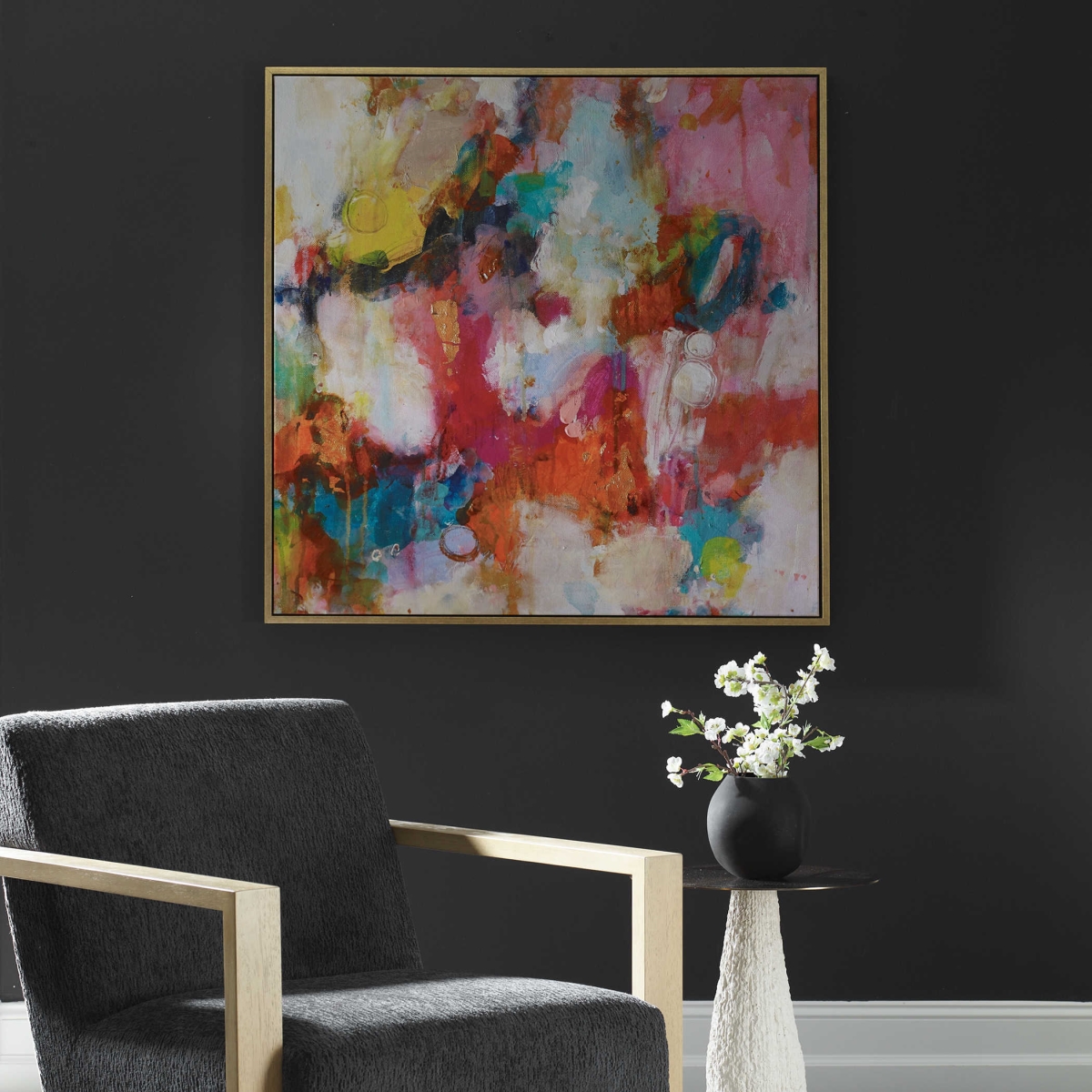 Picture of Uttermost 32374 44 x 44 x 2 in. A Colorful Mindset Framed Abstract Art - Multi Color
