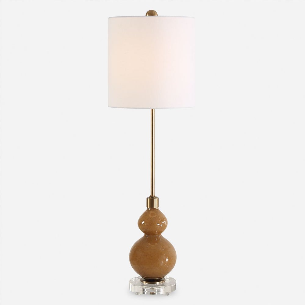30431-1 36 in. Sienna Glass Buffet Lamp, Caramel Brown -  Uttermost