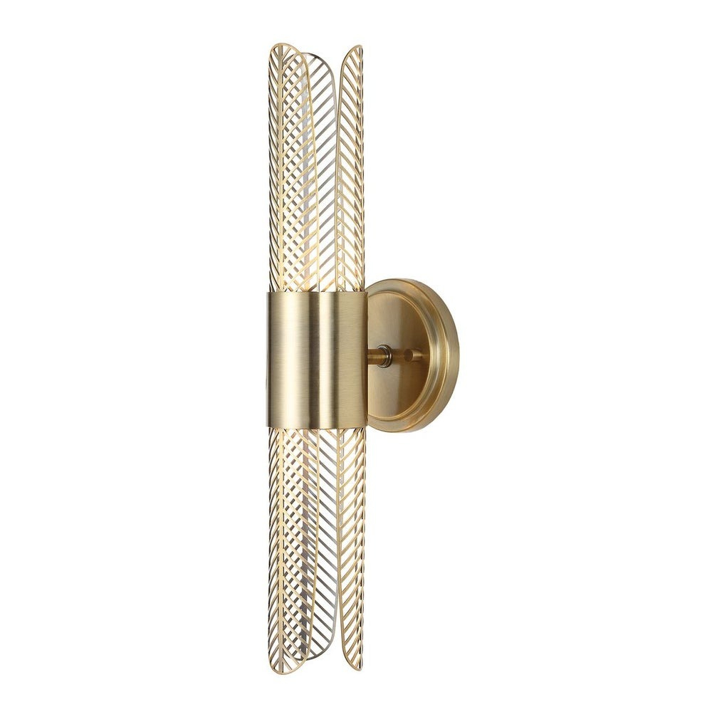 22587 Cret 2 Light LED Brass Sconce
