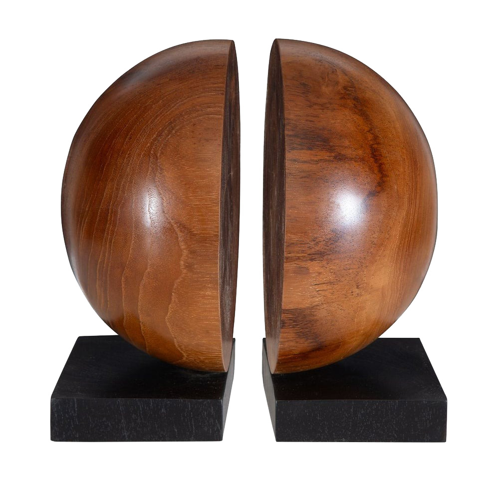 17128 Teak & Noir Bookends - Set of 2