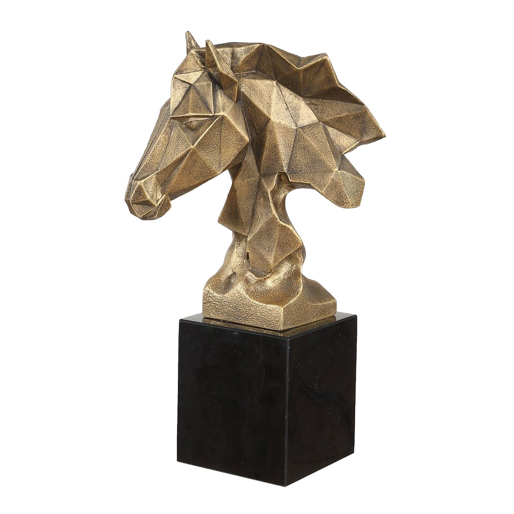 18185 Chiseled Horse Bust Sculpture