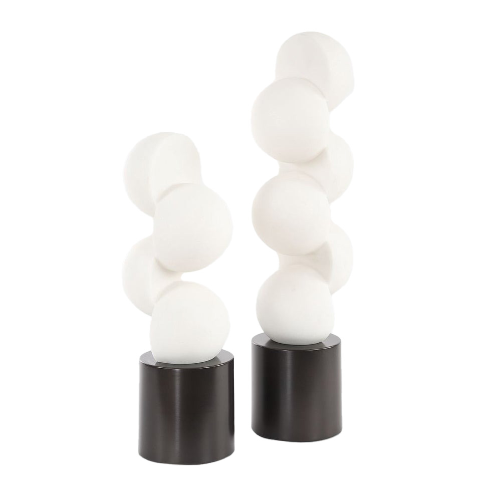 18198 Symmetry Sculptures, White - Set of 2