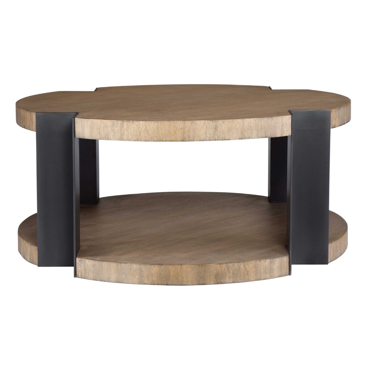 Loressa Brown And Matte Black Industrial Coffee Table