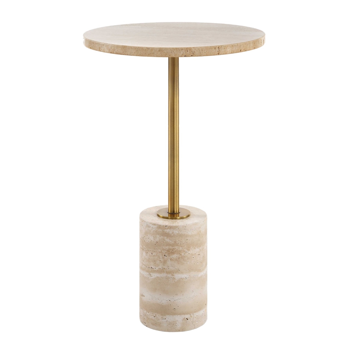 Malya Brown And Rich Brass Accent Table