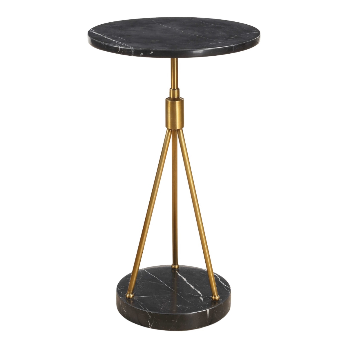 50066 Rosston Black Marble Accent Table
