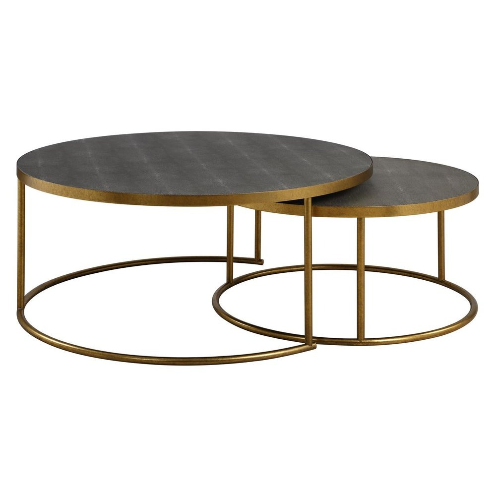 50080 Aragon Nesting Coffee Tables, Gray - Set of 2 -  Uttermost