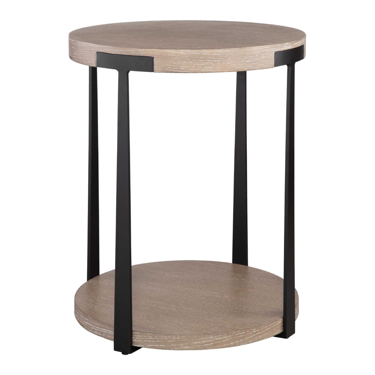 Granville Natural And Dark Bronze Round Side Table