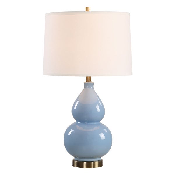 W26155-1 10 x 15 in. Table Lamp, White & Blue -  Uttermost