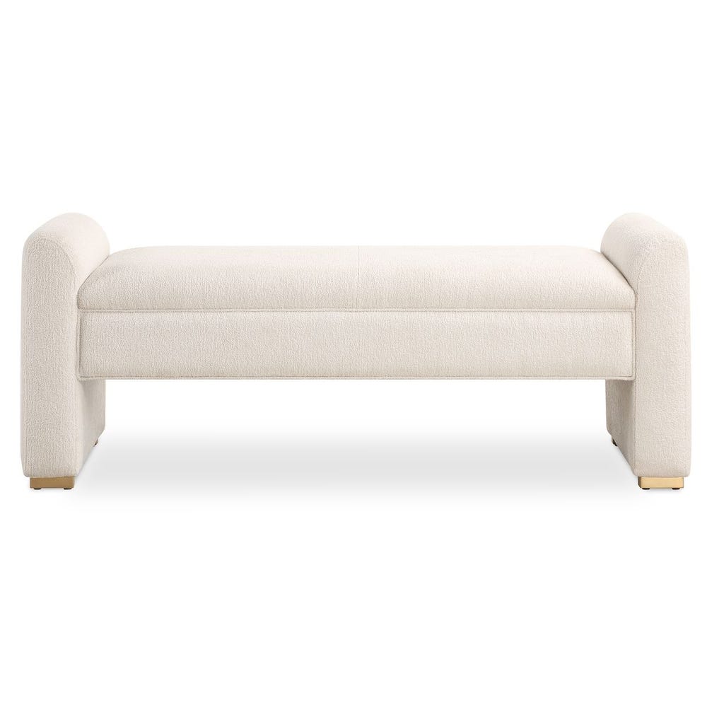 23887 21 in. Caliste Ivory Bench, White