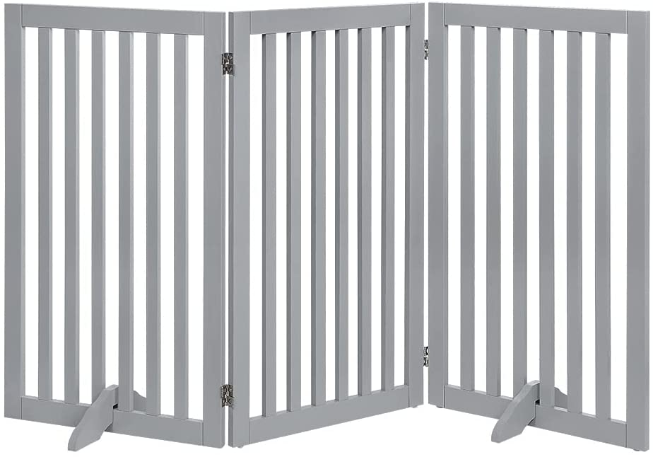 Picture of UniPaws UH5028 36 in. High Pet Gate 3 Panels&#44; Gray