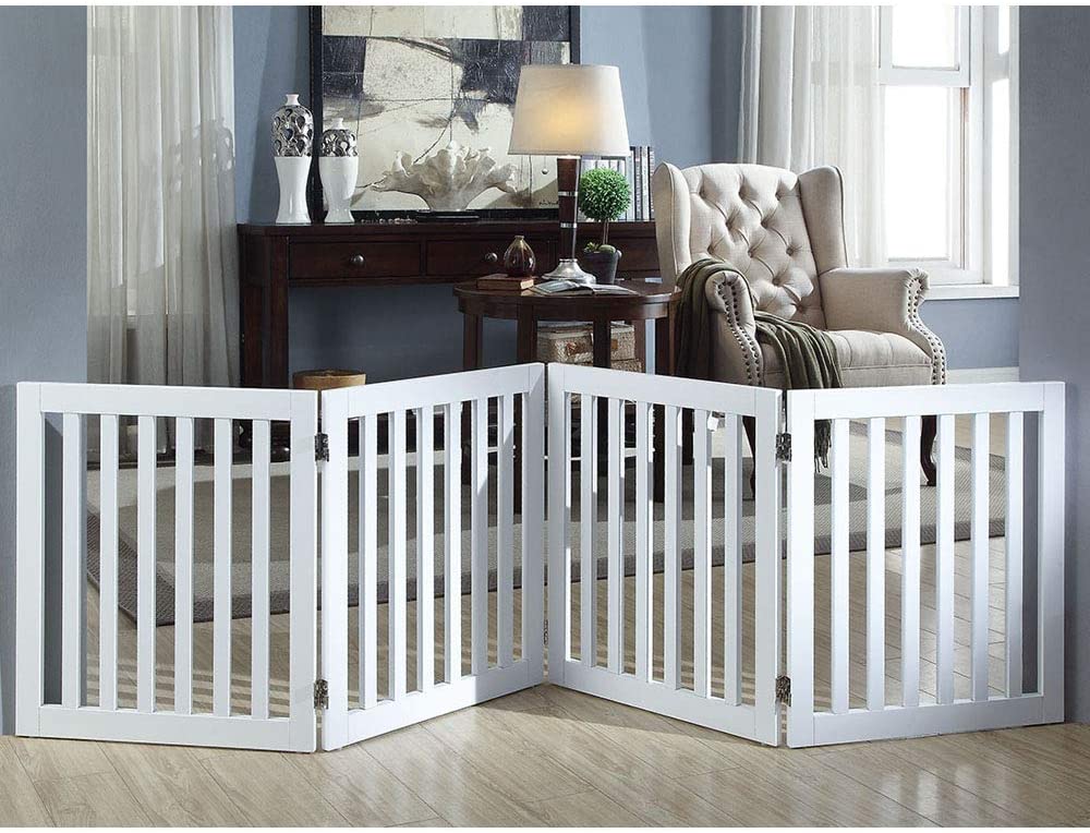 Picture of UniPaws UH5023 24 in. High Pet Gate 4 Panels -  White