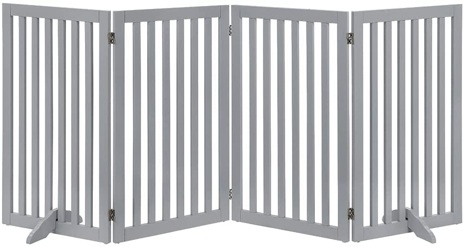 Picture of UniPaws UH5029 36 in. High Pet Gate 4 Panels&#44; Gray