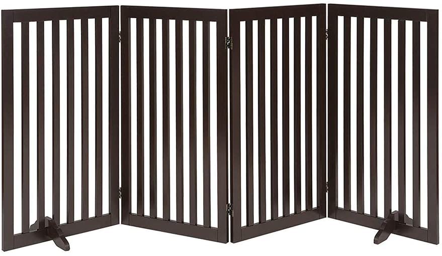 Picture of beeNbkks EV1003 36 in. High Pet Gate 4 Panels&#44; Espresso