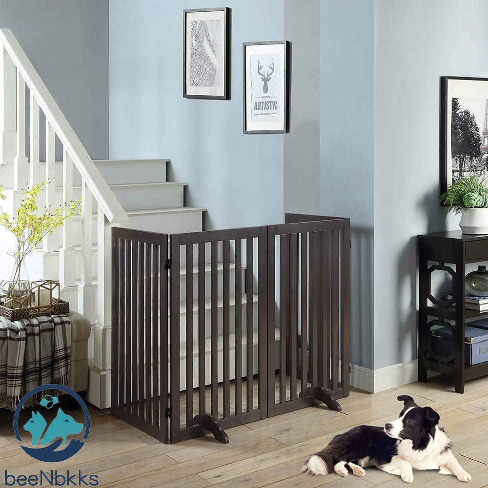 Picture of beeNbkks EV1003 36 in. High Pet Gate 4 Panels -  Espresso