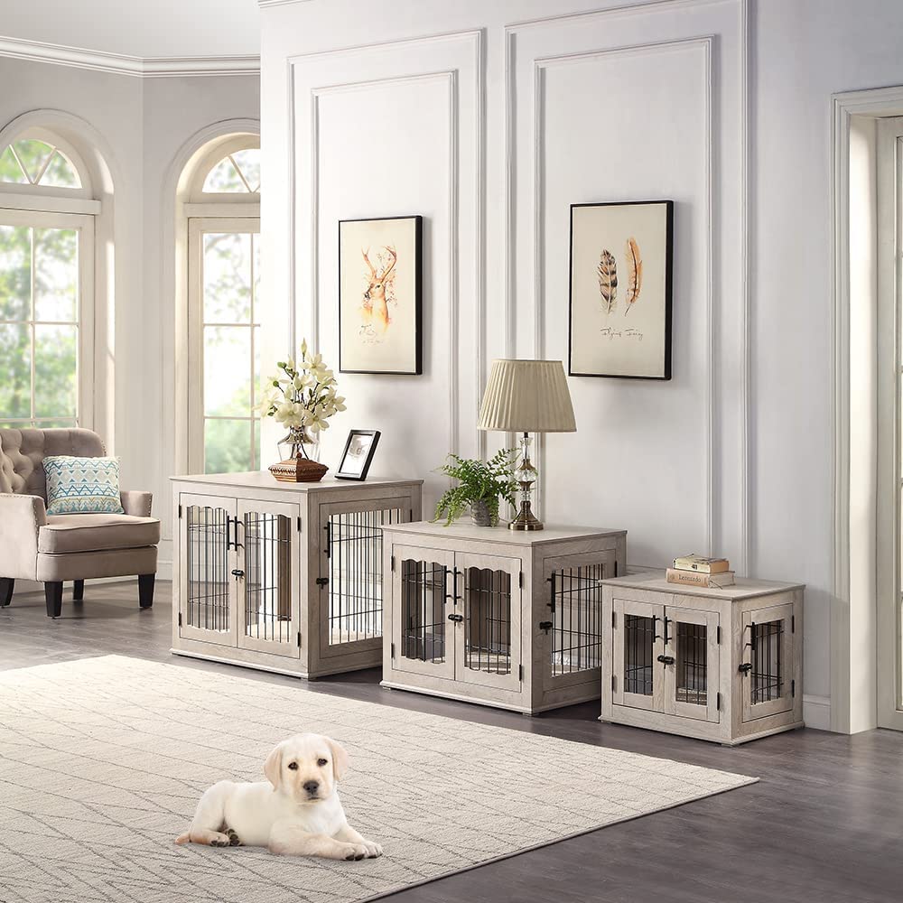 Picture of beeNbkks EV1010 Large Wire Pet Crate with Cushion -  Weathered Grey