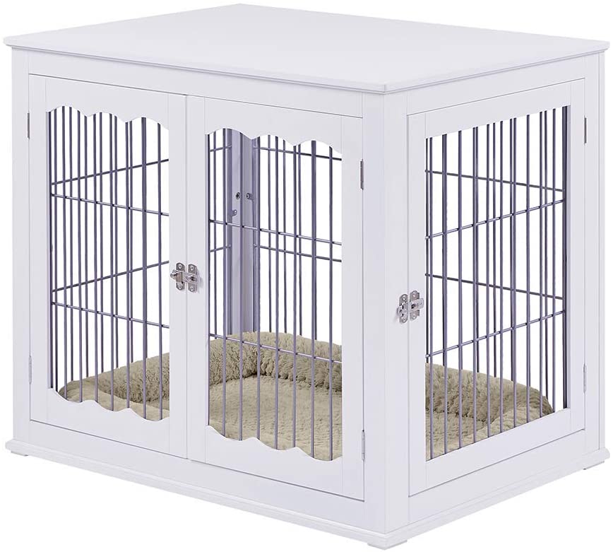Picture of UniPaws UH5070 Large Wire Pet Crate with Cushion -  White