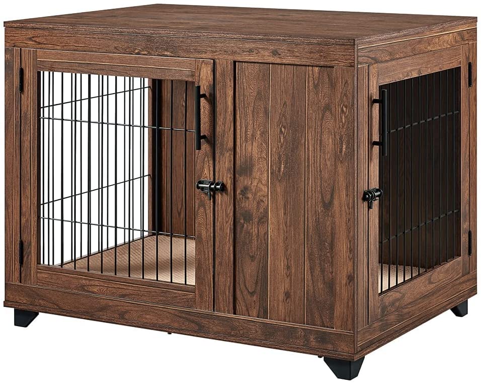 Picture of beeNbkks EV1022 Large Pet Crate with Cushion & Feet&#44; Walnut
