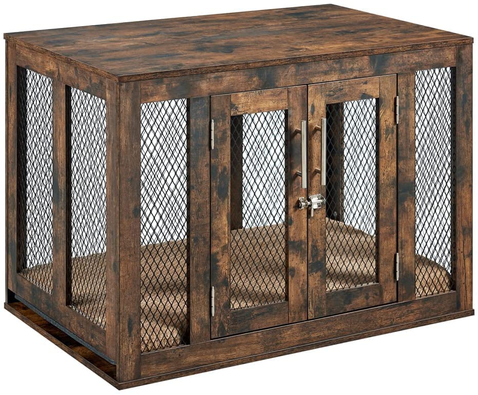 Picture of UniPaws UH5147 Medium Pet Crate with Tray -  Rustic