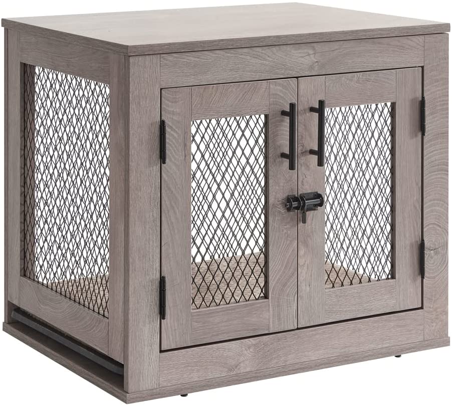 Picture of UniPaws UH5154 Small Pet Crate with Tray -  Weathered Grey
